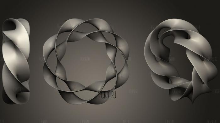 Абстрактное Золотое кольцо 3d stl модель для ЧПУ